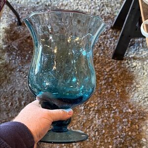 Elegant Blue Glass Vase